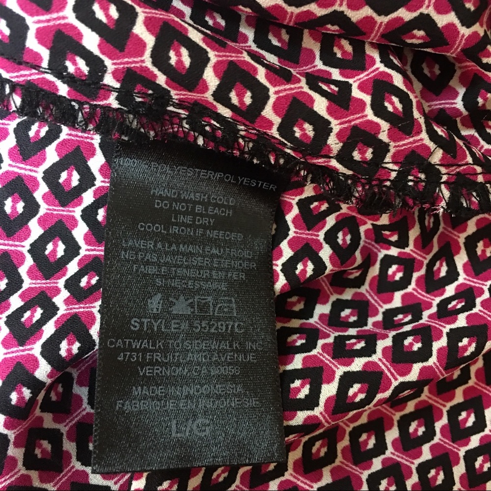 Pleione Nordstrom High Low Geometric Blouse Top - Picture 7 of 8